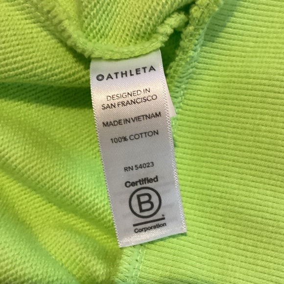 Athleta Moonrise Neon Green Open Back Pullover Hoodie Sweatshirt M - Picture 8 of 9